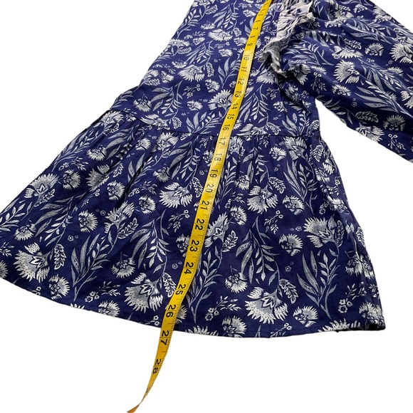 NWT Universal Thread Blue Floral 3/4 Puff Sleeve Peplum Boho Style Top Size L - Picture 12 of 14